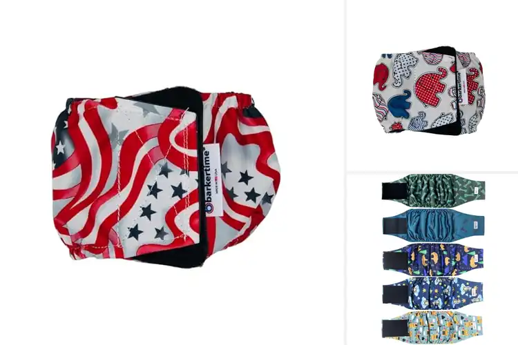 Detailed view of Best Barkertime Patterned Belly Band For Dogs