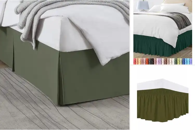 Detailed view of Best Dark Green Bed Skirts For King