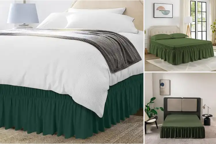 Detailed view of Best Dark Green Bed Skirts