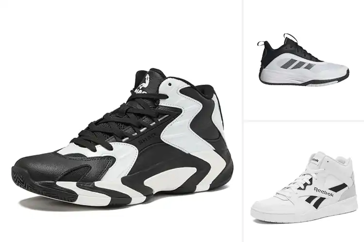 Detailed view of Best White And Black Basketball Shoe